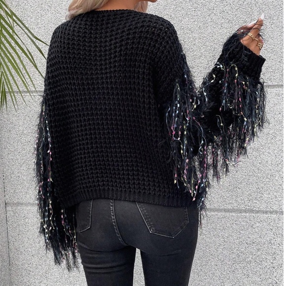 COPY - 078 Fuzzy Confetti Oversized Sweater Top - Picture 10 of 12